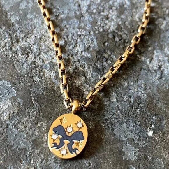 Free People Jewelry - NEW Small Black Bow Pendant Necklace